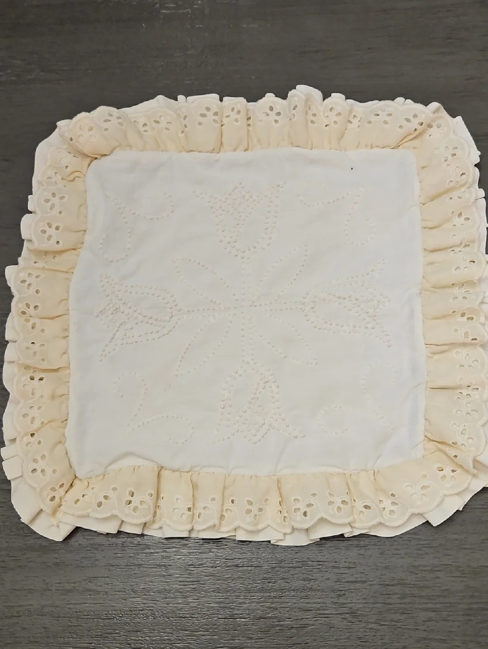 Hand Sewn And Needlepoint Pillow Case 14.5